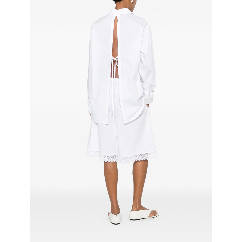 Buttoned Tie-Fastening Shirt