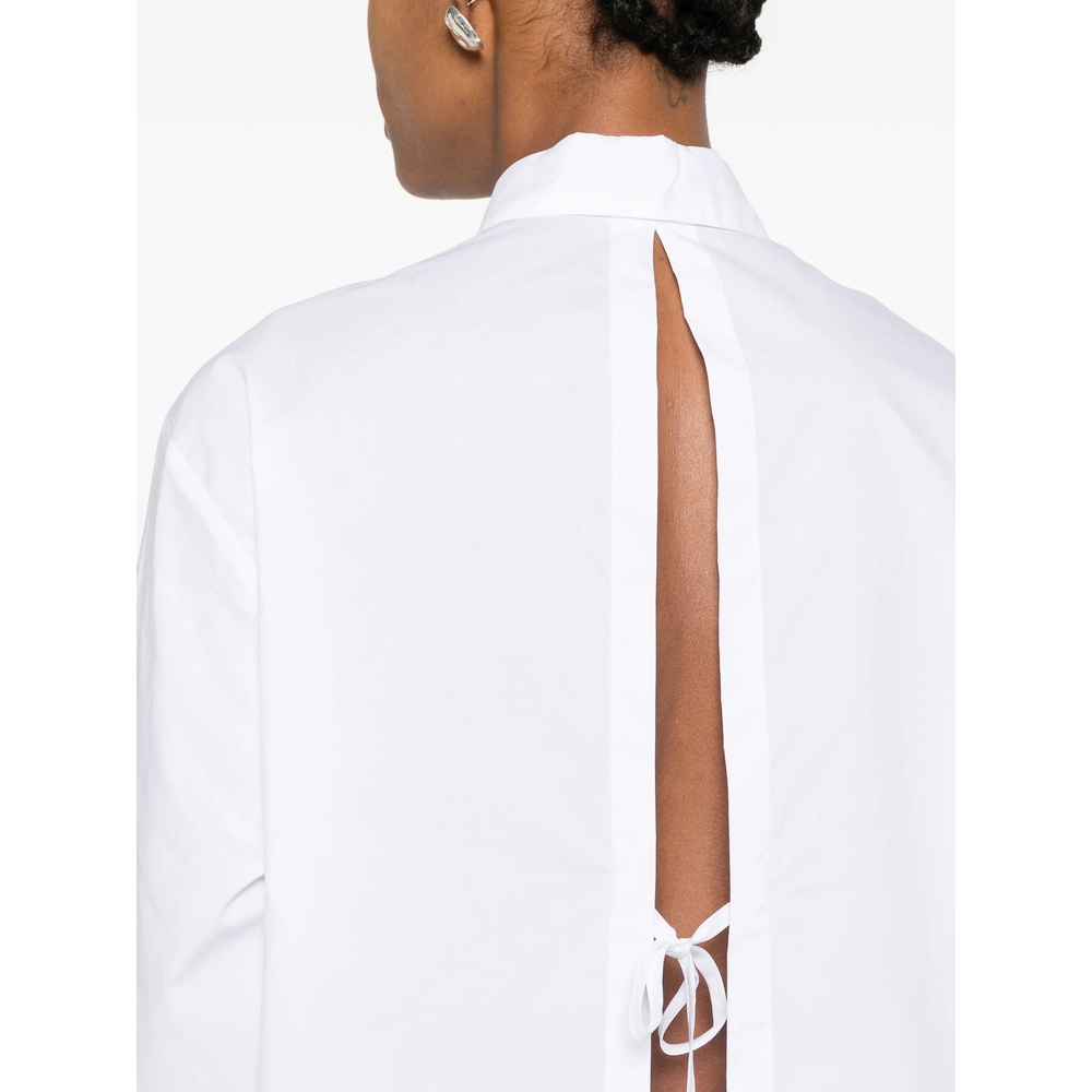 Buttoned Tie-Fastening Shirt