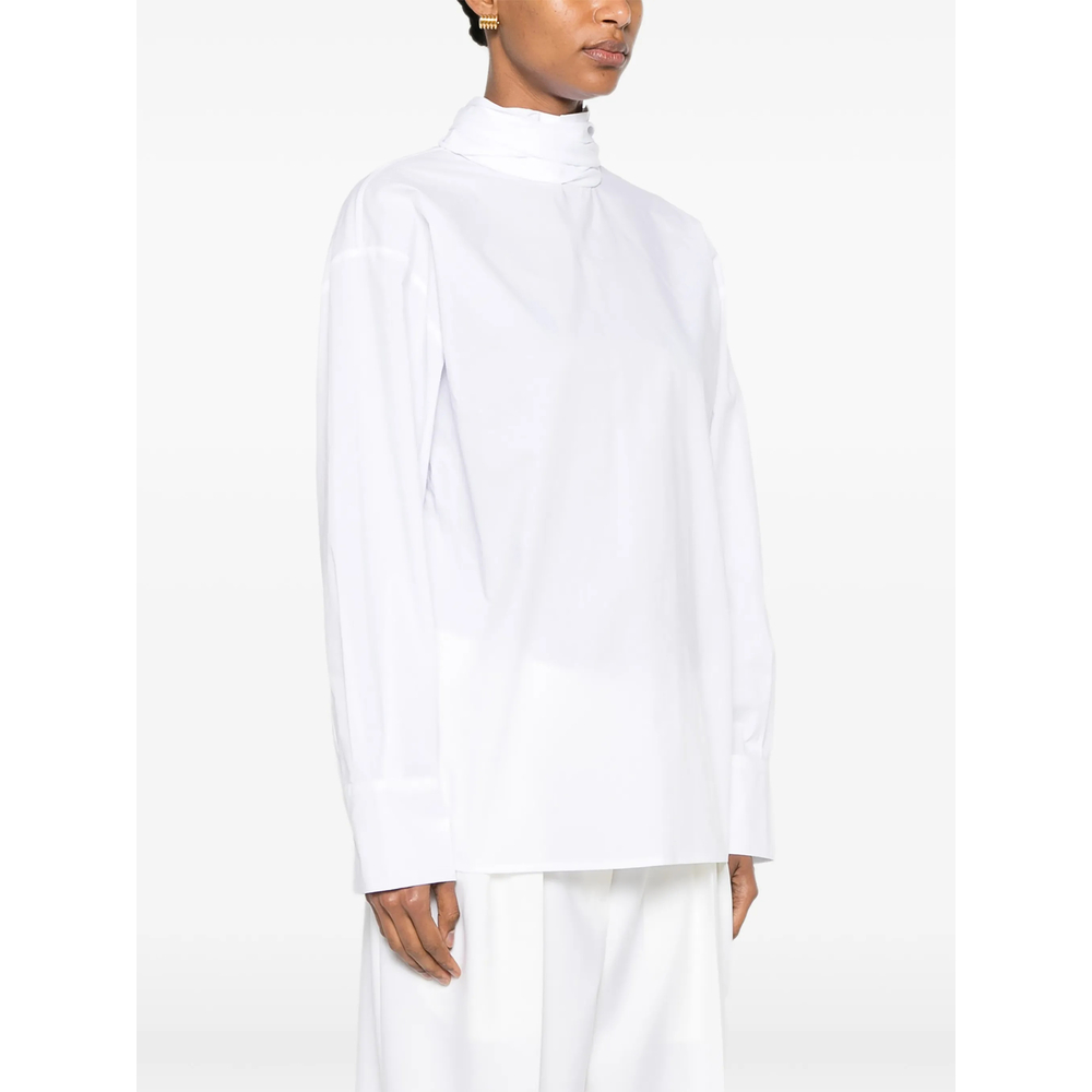 Tie-Neck Long-Sleeve Blouse