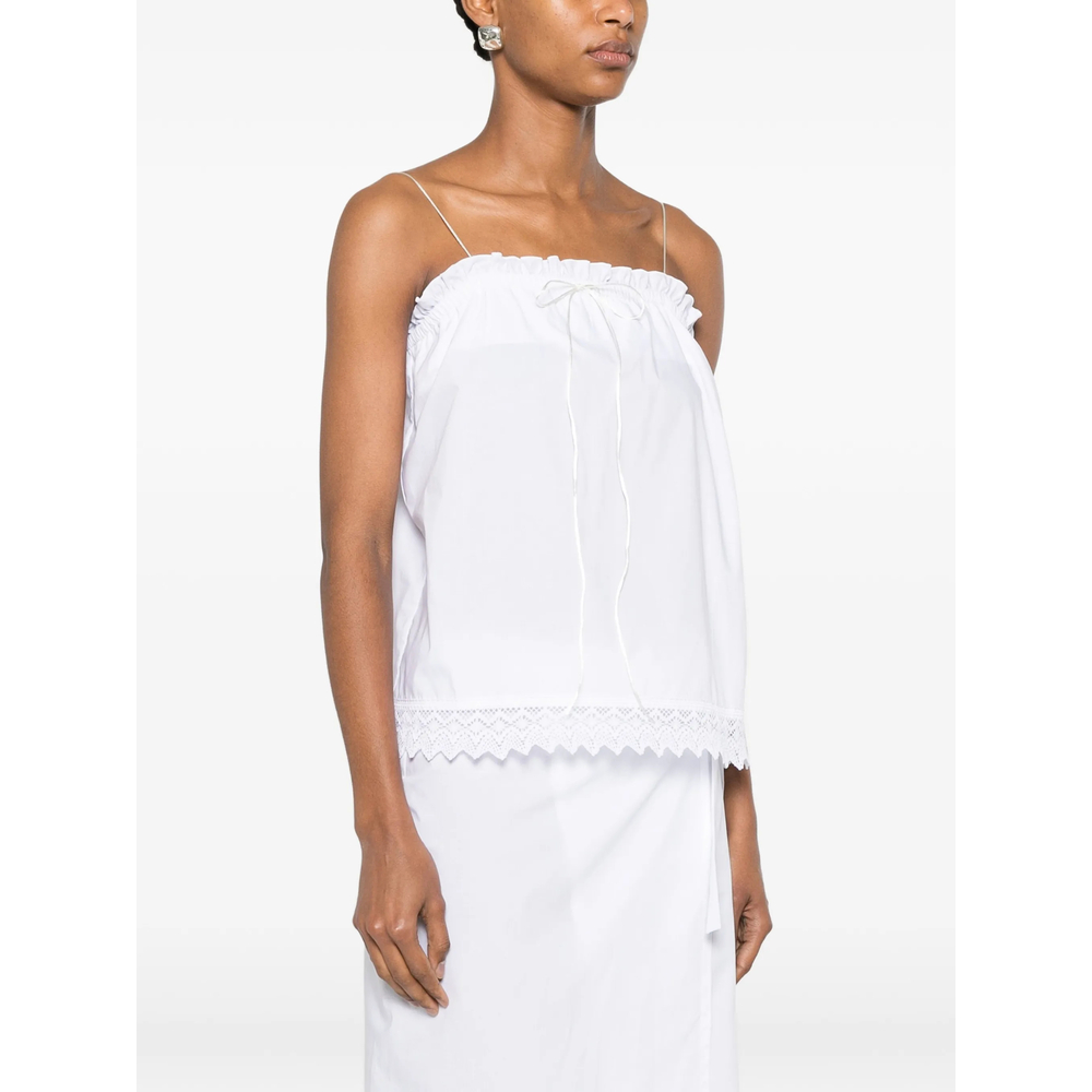 Lace-Detail Ruffled Top