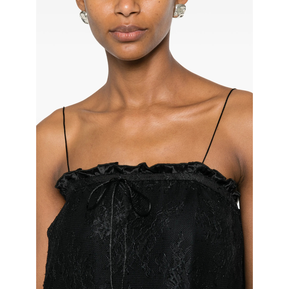 Lace-Detail Ruffled Top