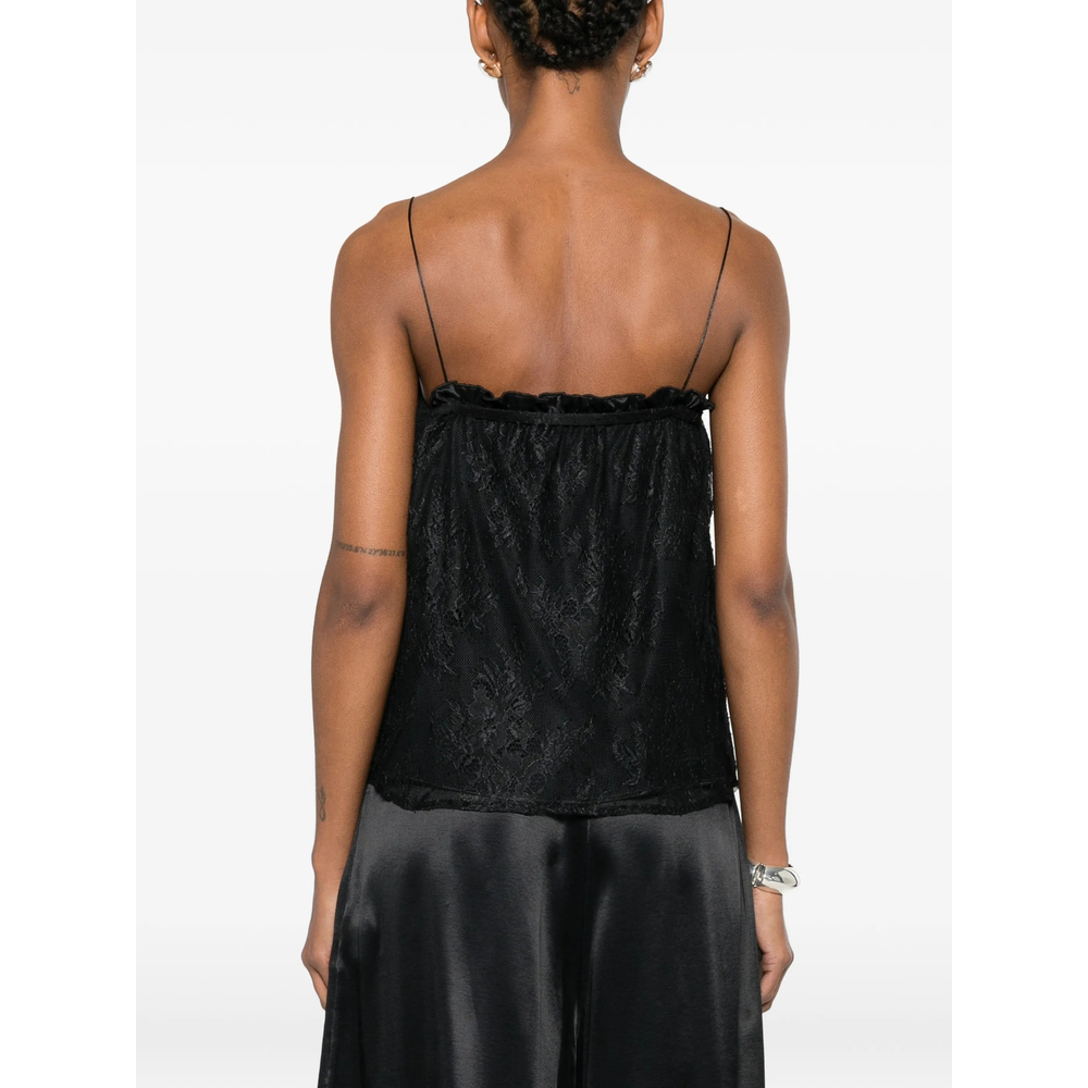 Lace-Detail Ruffled Top