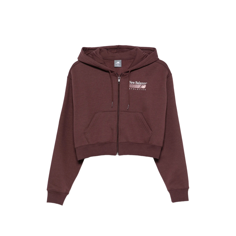 New Balance Logo-print Cropped Hoodie
