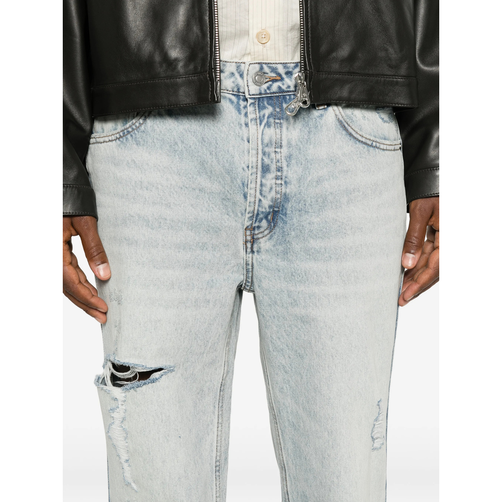 Distressed Acid-Wash Jeans