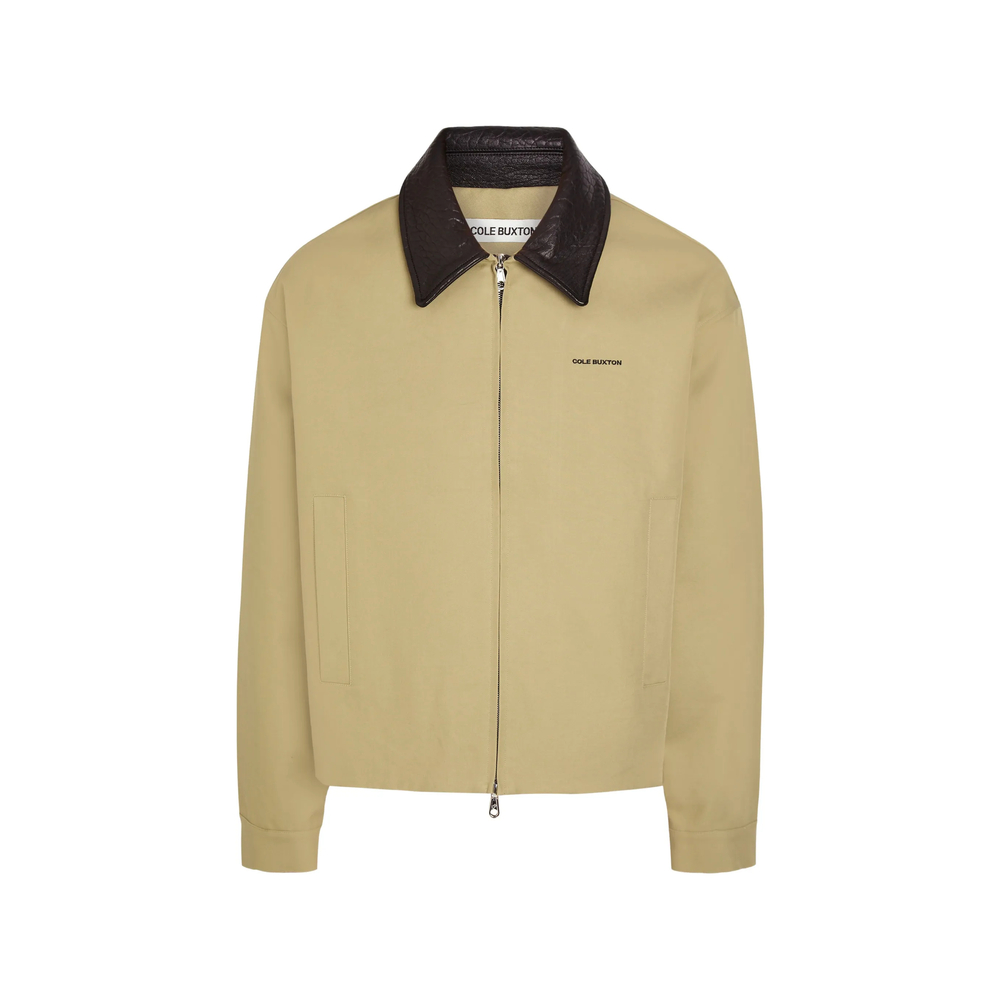 Cole Buxton Leather-collar Logo-print Jacket