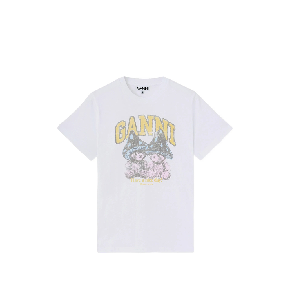 Ganni T-shirt With Mushroom Teddy