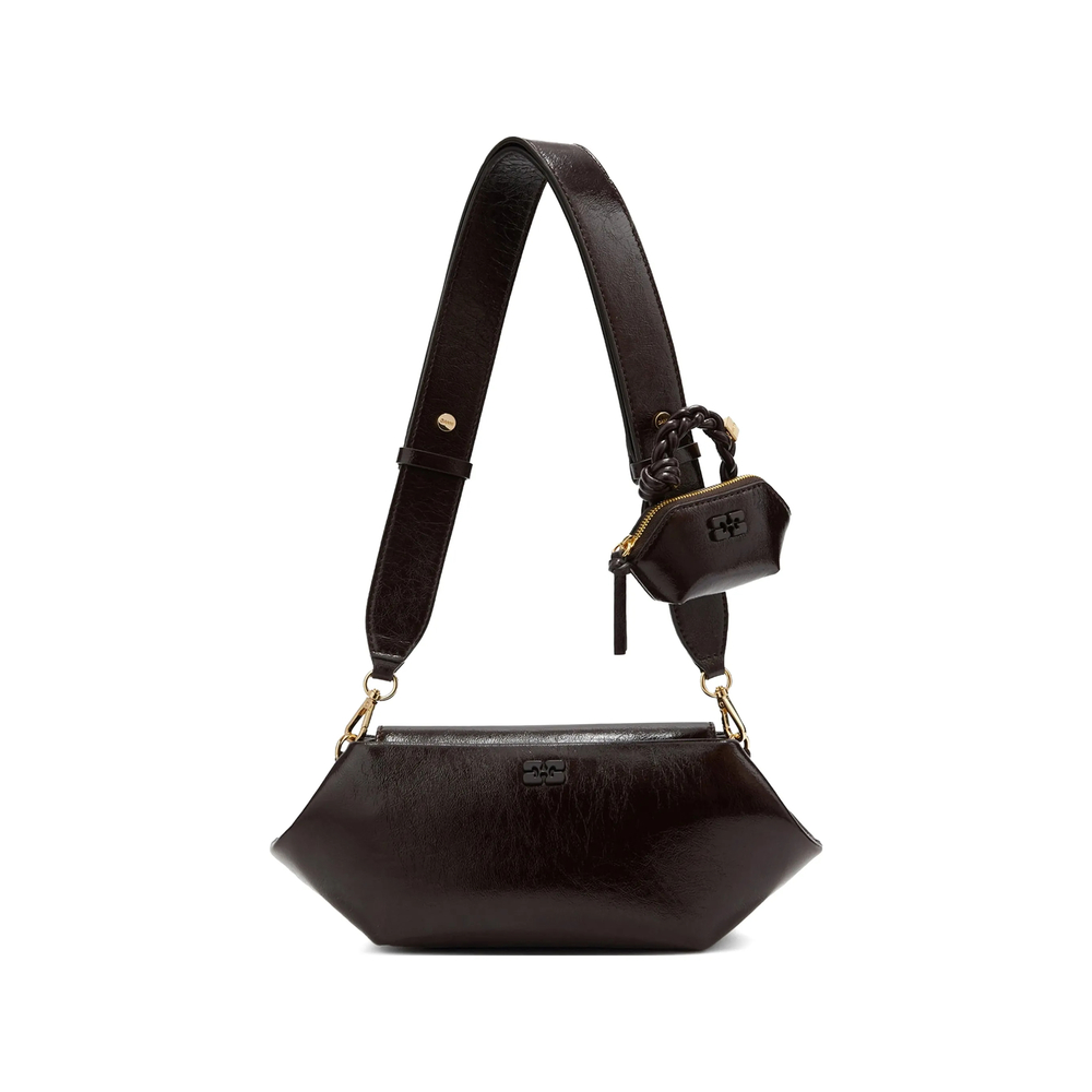Patent-Finish Shoulder Bag