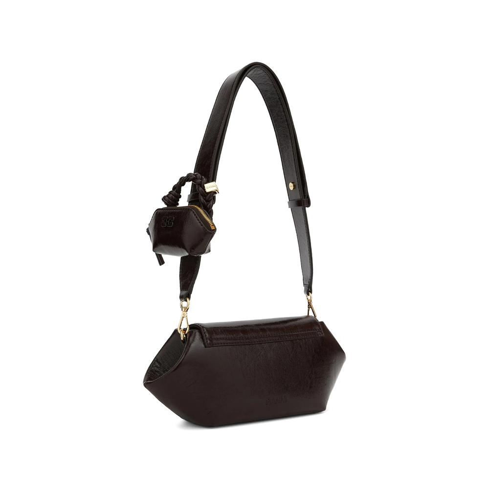 Patent-Finish Shoulder Bag