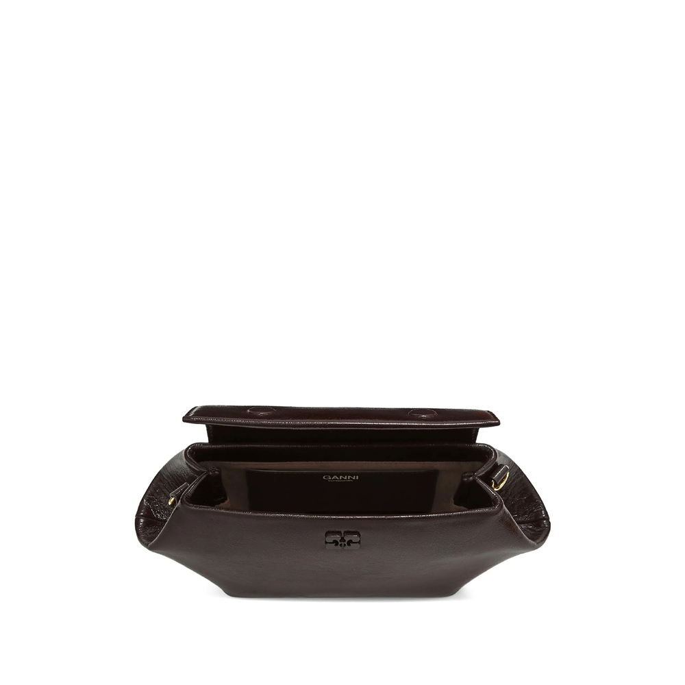 Patent-Finish Shoulder Bag