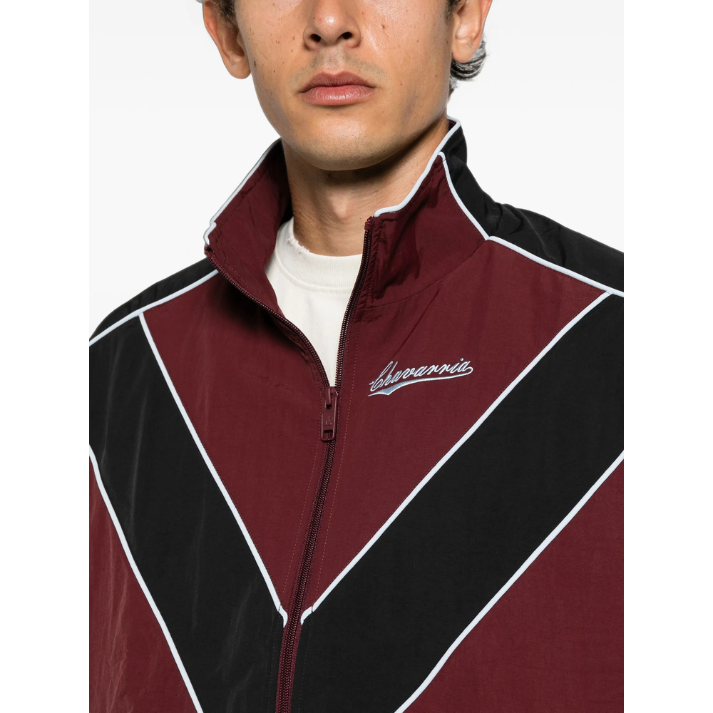 Bad Boy Chevron-Panelled Logo-Embroidered Jacket