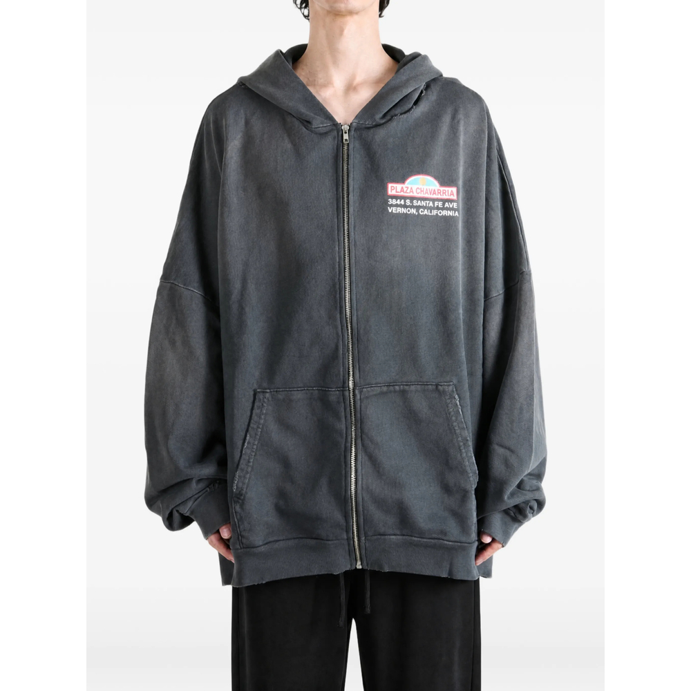 Logo-Print Zip-Up Hoodie