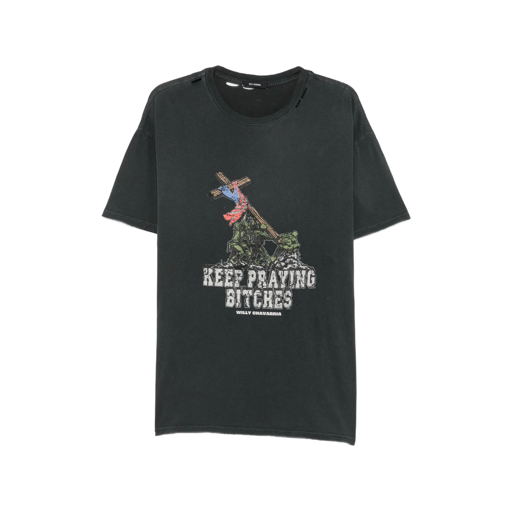 Willy Chavarria Graphic-print Distressed T-shirt
