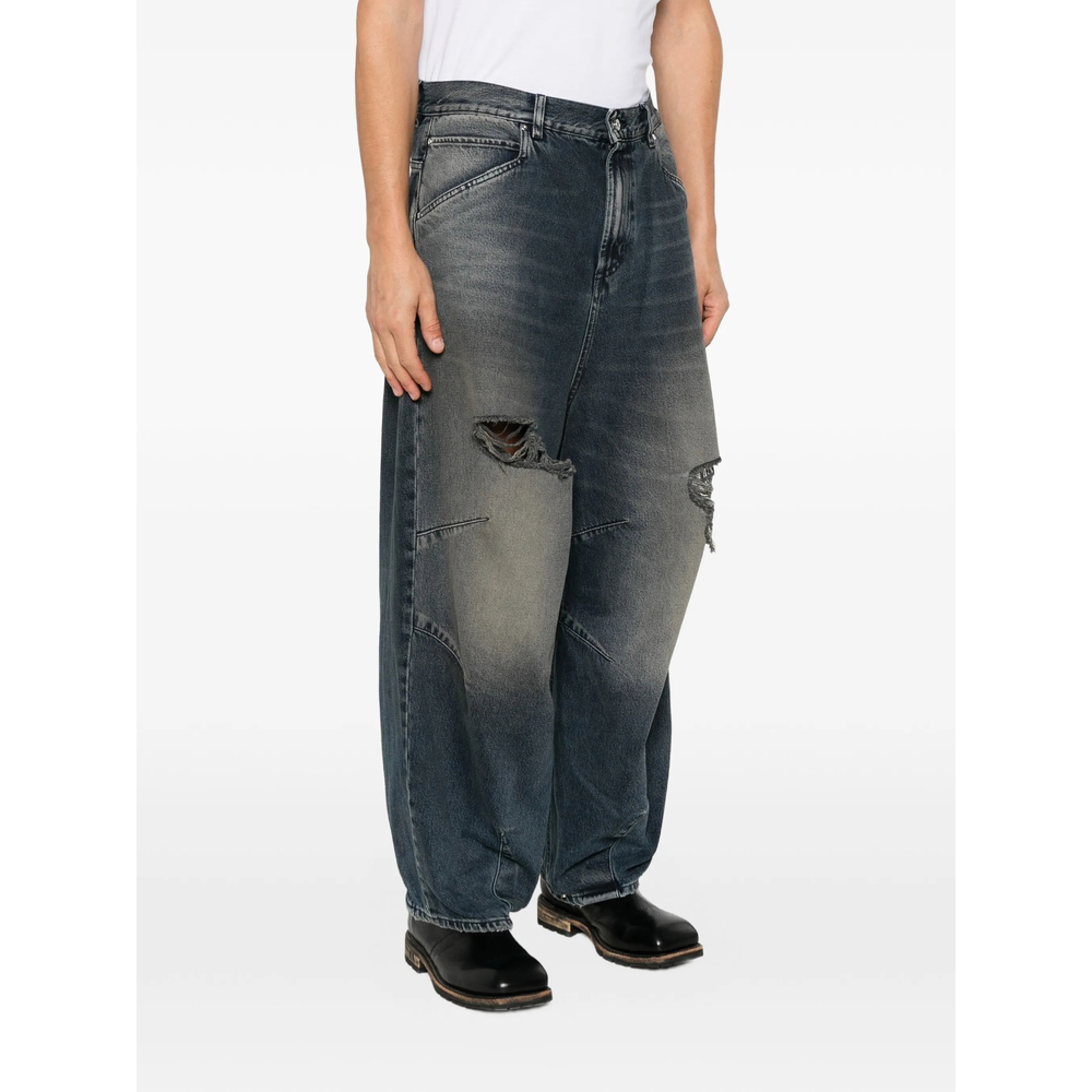Distressed Panelled Jeans