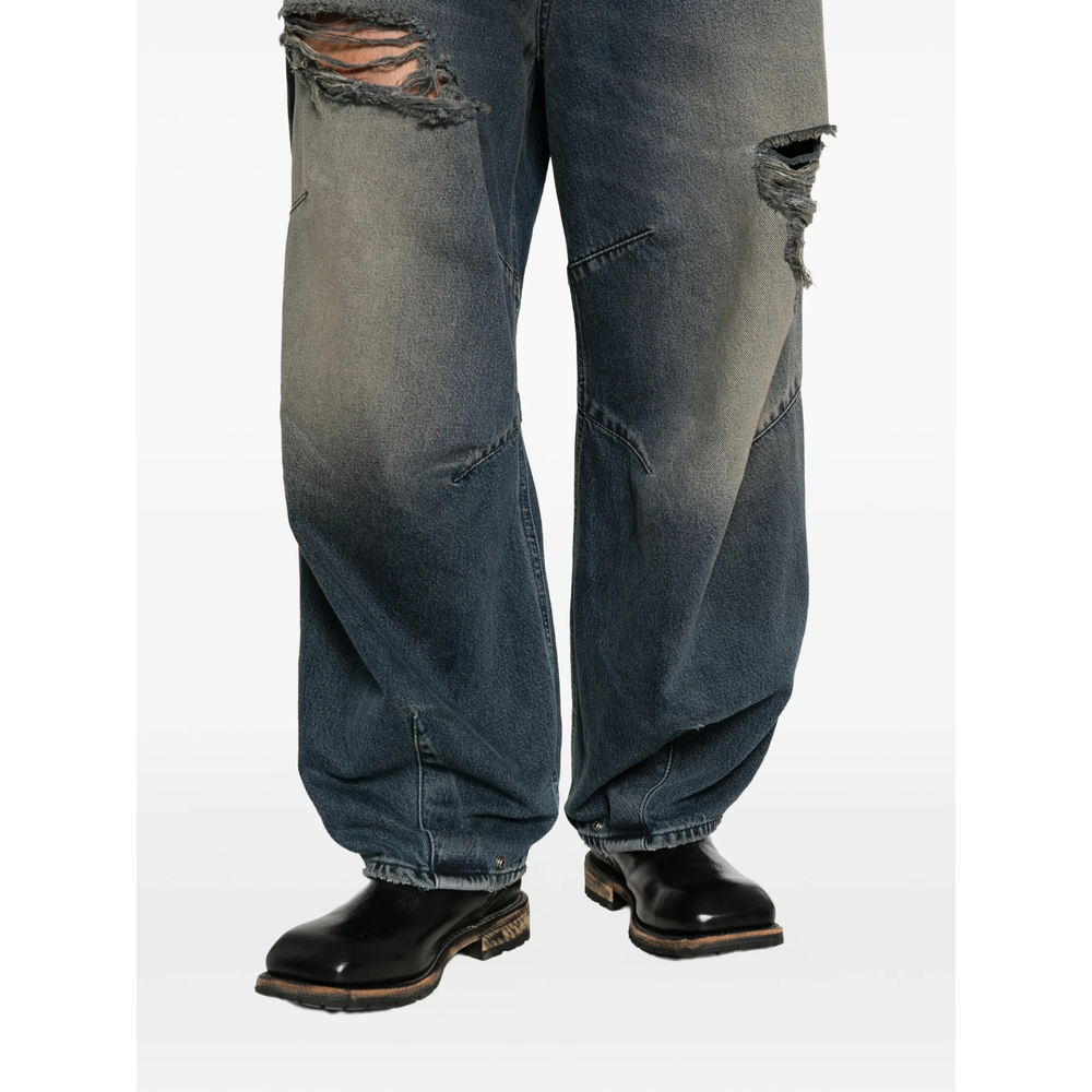 Distressed Panelled Jeans