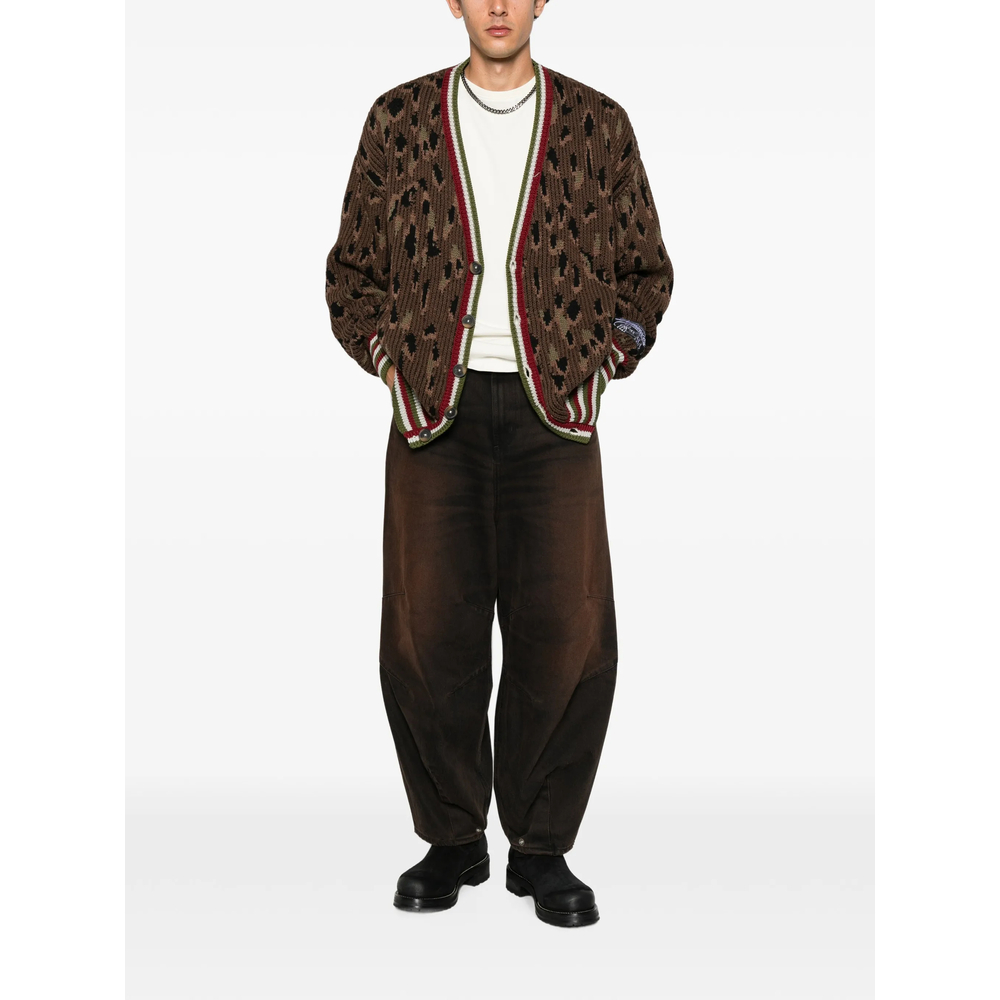 Faded Graphic-Print Jeans