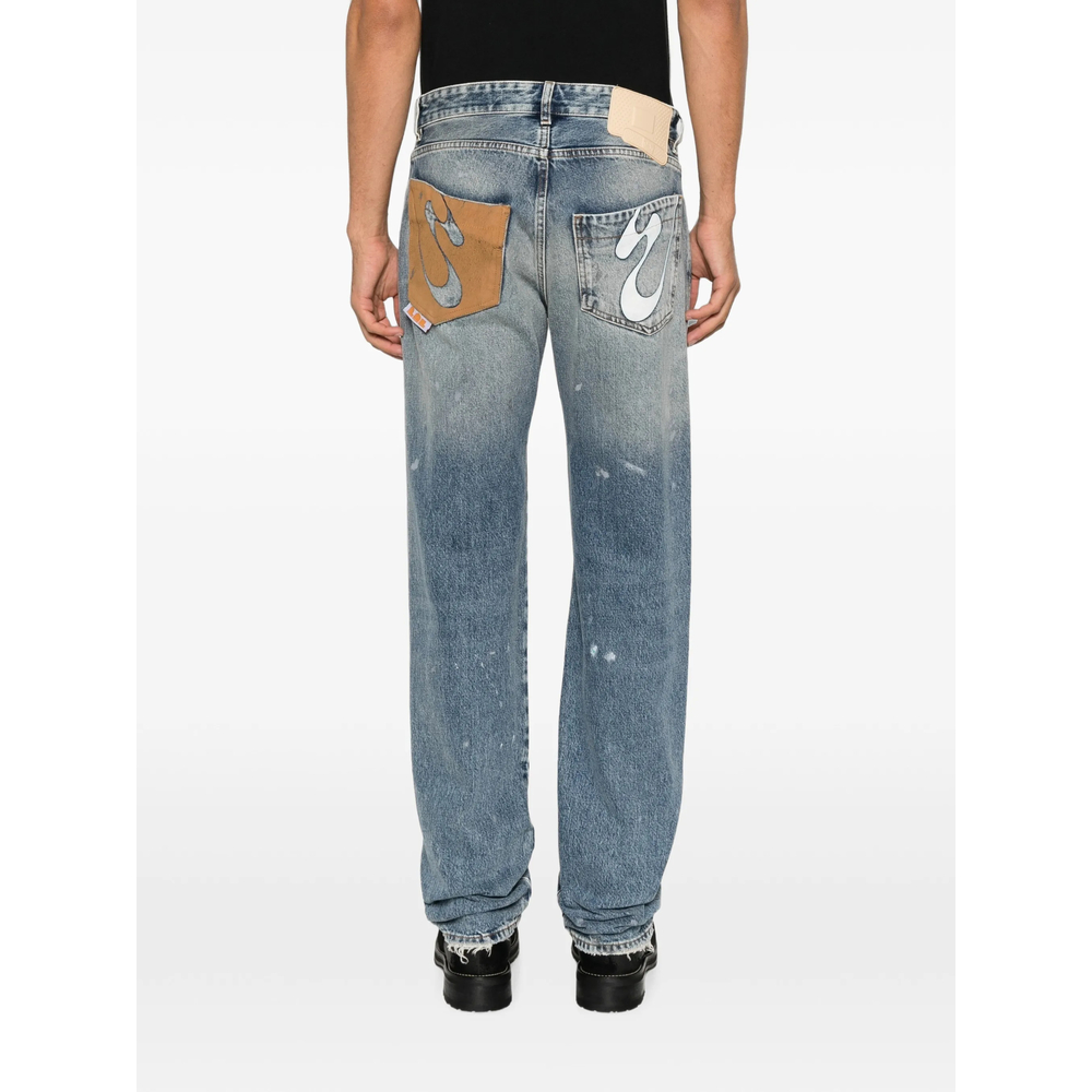 Nico Distressed Plaster-Patch Jeans