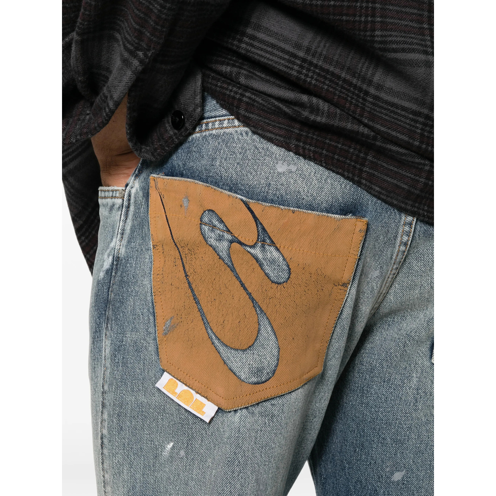 Nico Distressed Plaster-Patch Jeans
