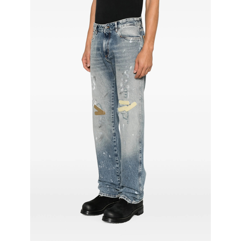 Nico Distressed Plaster-Patch Jeans
