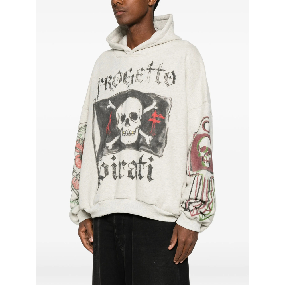 Graphic-Print Drawstring Hoodie