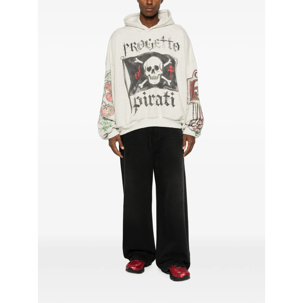 Graphic-Print Drawstring Hoodie
