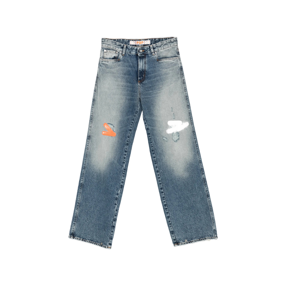 Pdf Distressed Graphic-print Jeans
