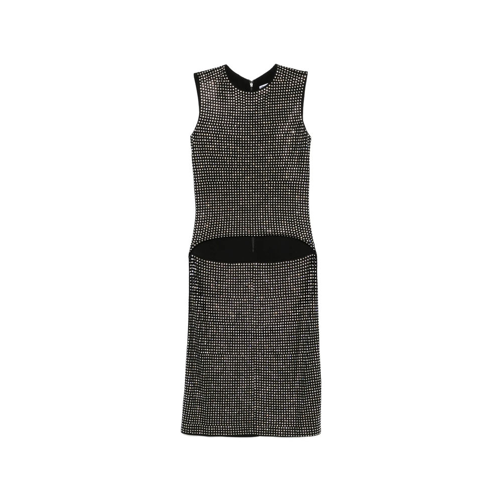 Crystal-Embellished Sleeveless High-Low Top