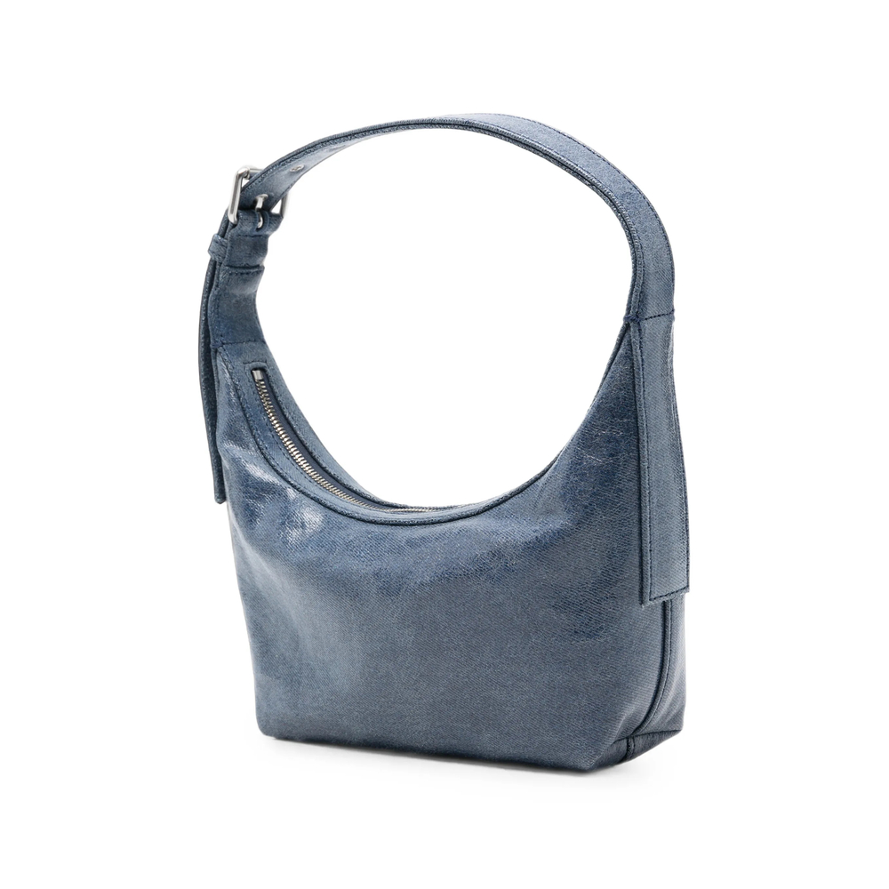 Crinkled-Effect Logo-Debossed Shoulder Bag