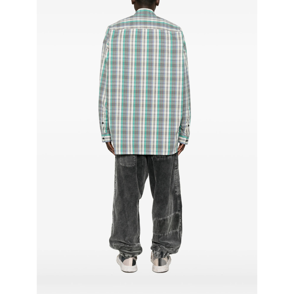 Check-Pattern Logo-Patch Shirt