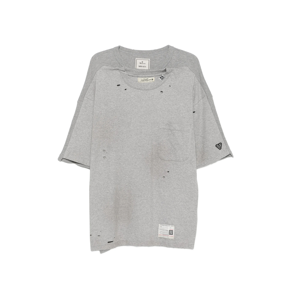 Maison Mihara Yasuhiro Distressed-effect Layered-detail T-shirt