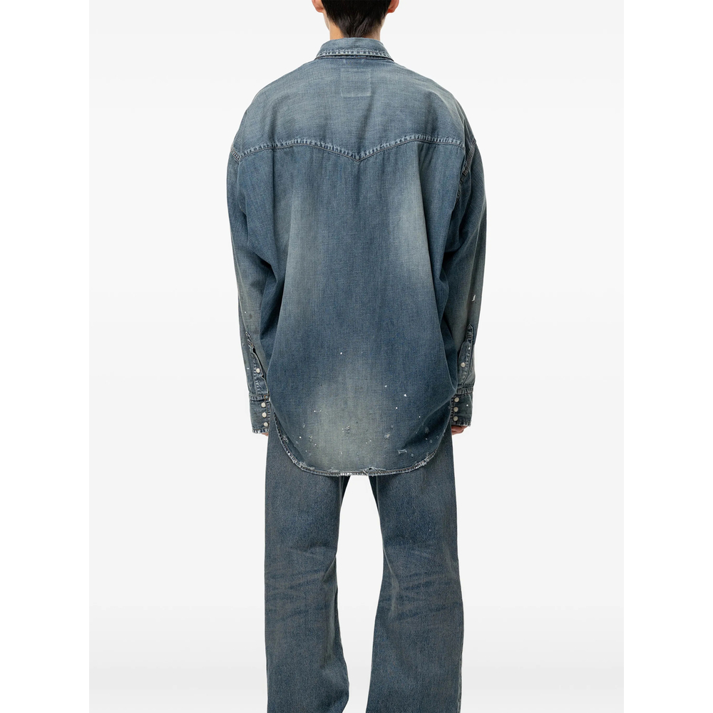 Maison Mihara Yasuhiro Kids Sticker Printed Denim Shirt