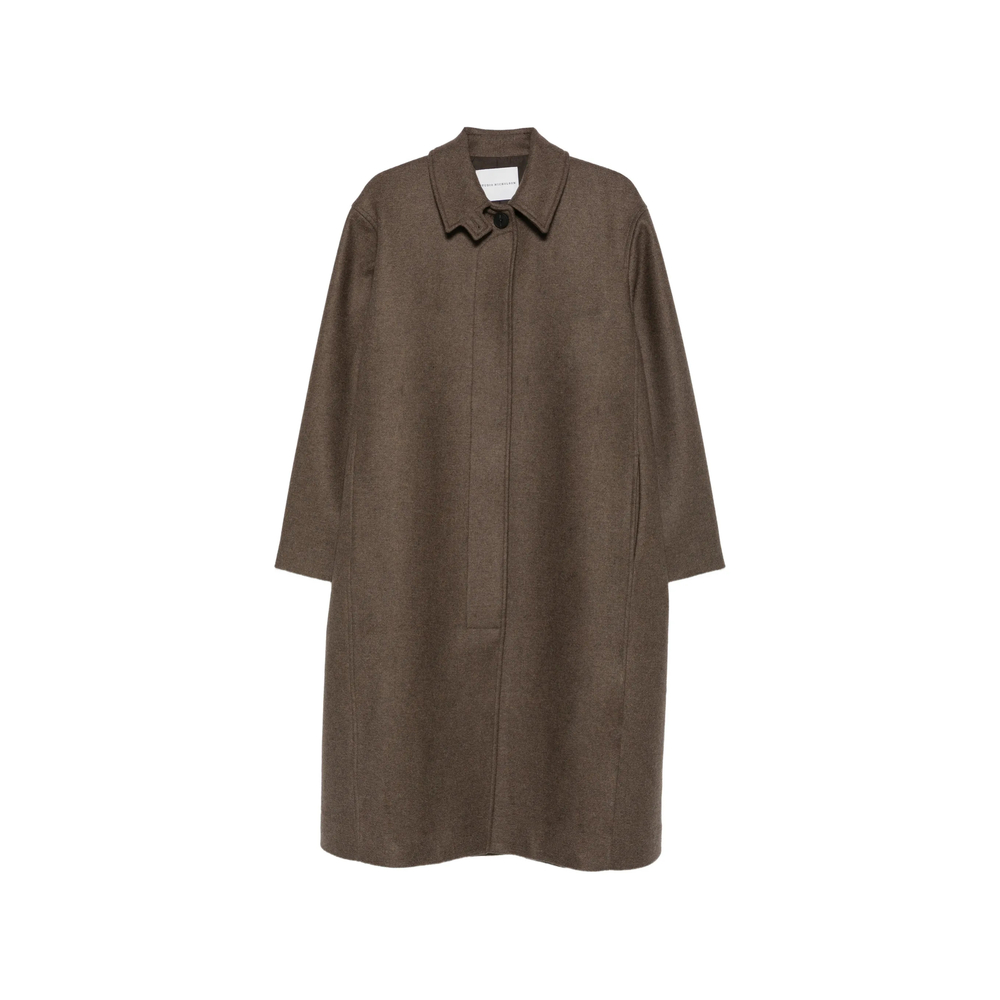 Ria High-Neck Concealed-Fastening Coat
