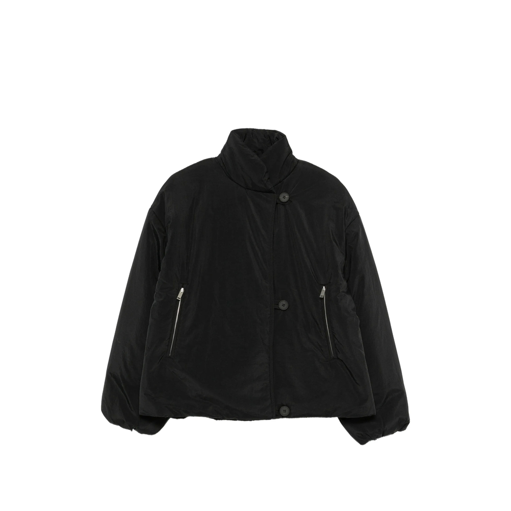 High-Neck Button-Up Jacket