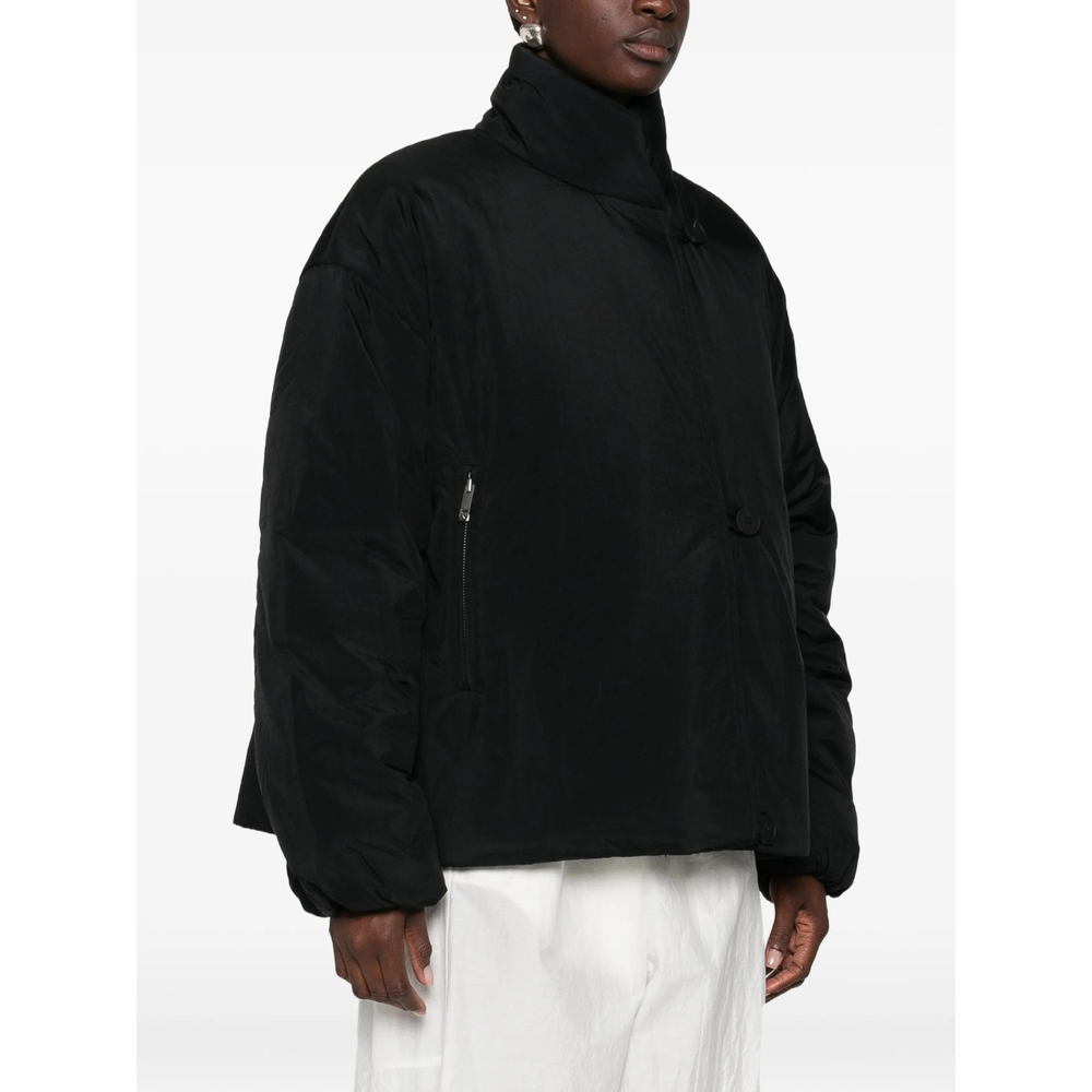 High-Neck Button-Up Jacket