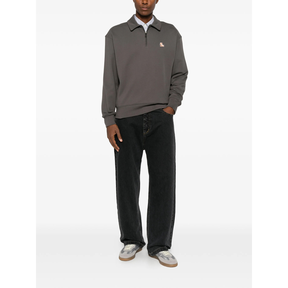 Maison Kitsuné Logo-Patch Quarter-Zip Sweatshirt