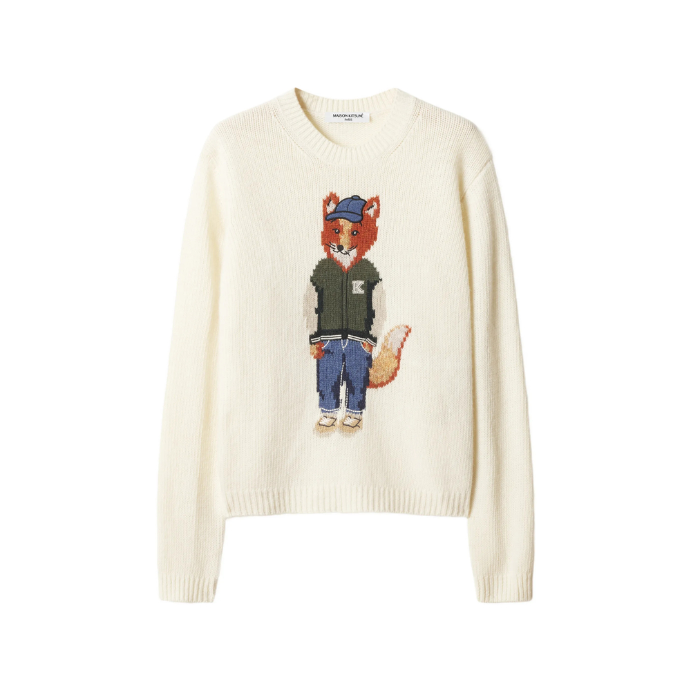 Maison Kitsuné Dressed Fox Intarsia-Knit Sweater