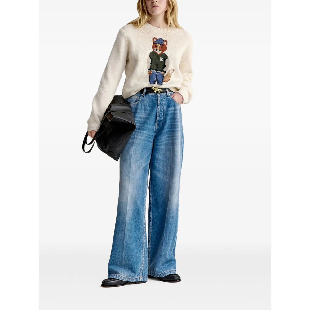 Maison Kitsuné Dressed Fox Intarsia-Knit Sweater