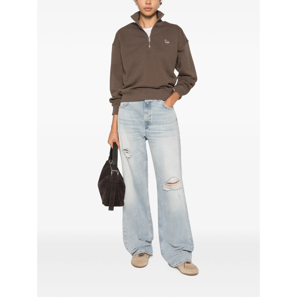 Maison Kitsuné Logo-Patch Quarter-Zip Sweater