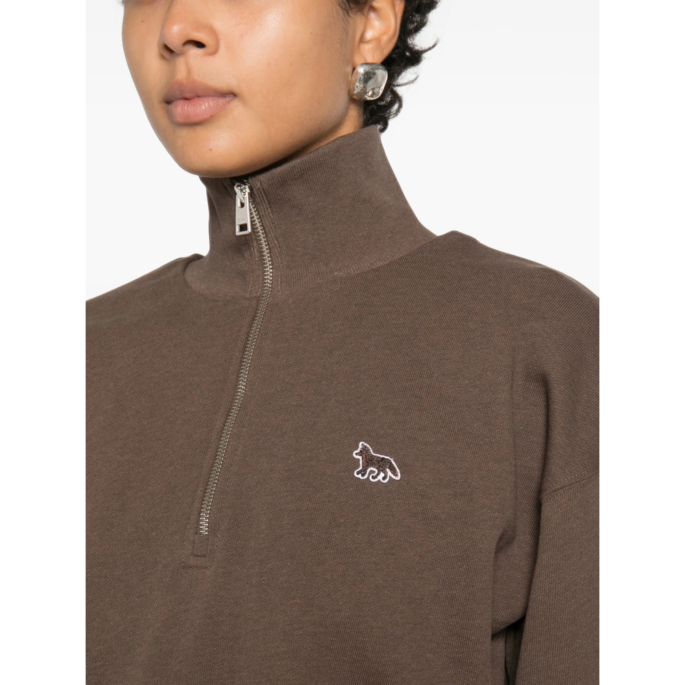 Maison Kitsuné Logo-Patch Quarter-Zip Sweater