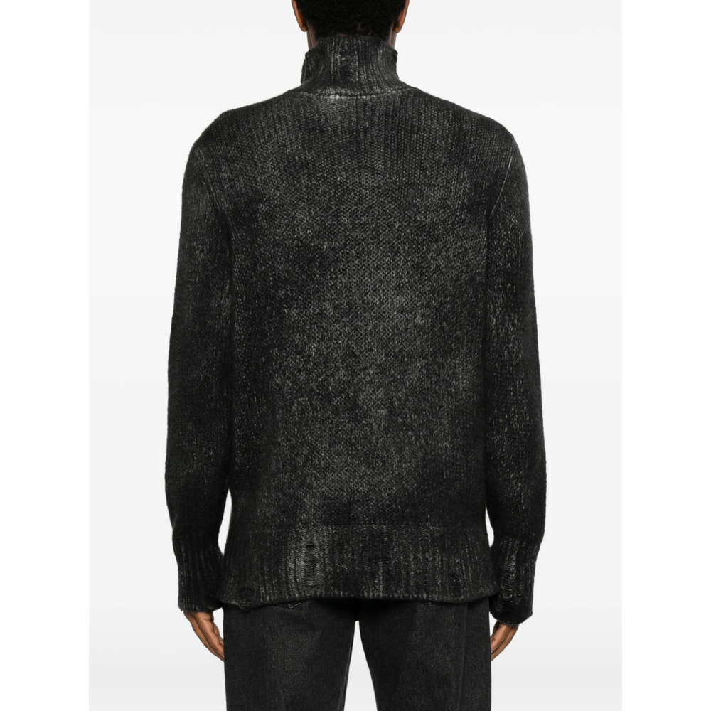 Distressed Roll-Neck Sweater