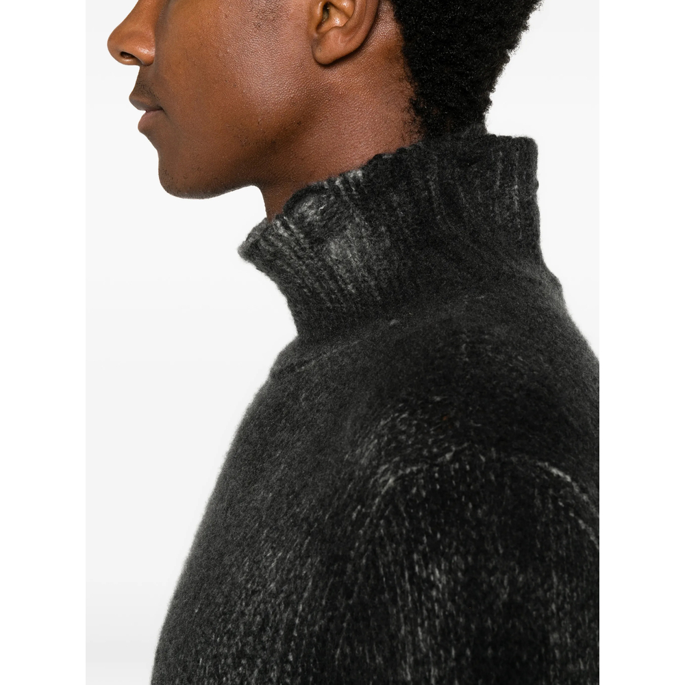 Distressed Roll-Neck Sweater