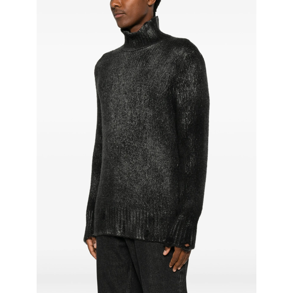 Distressed Roll-Neck Sweater