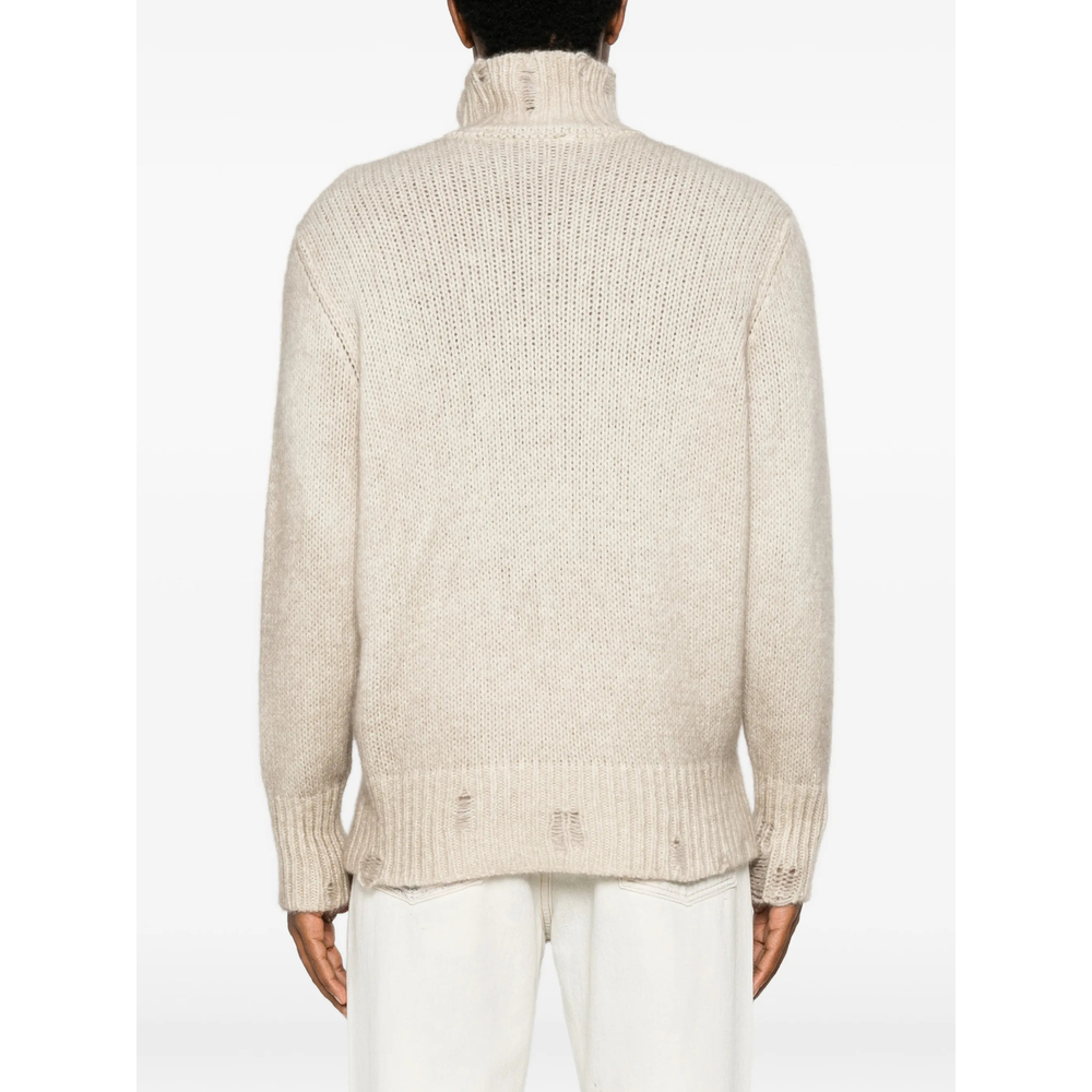 Distressed Roll-Neck Sweater