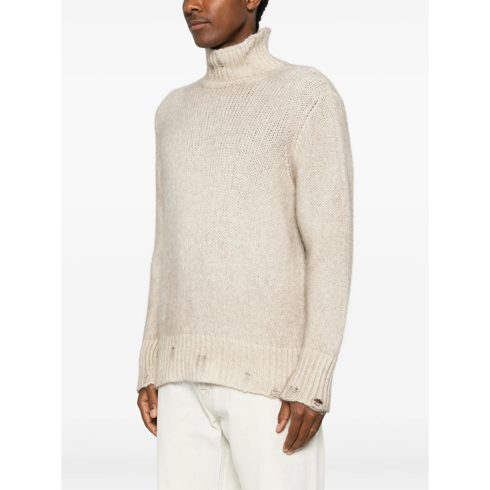Distressed Roll-Neck Sweater