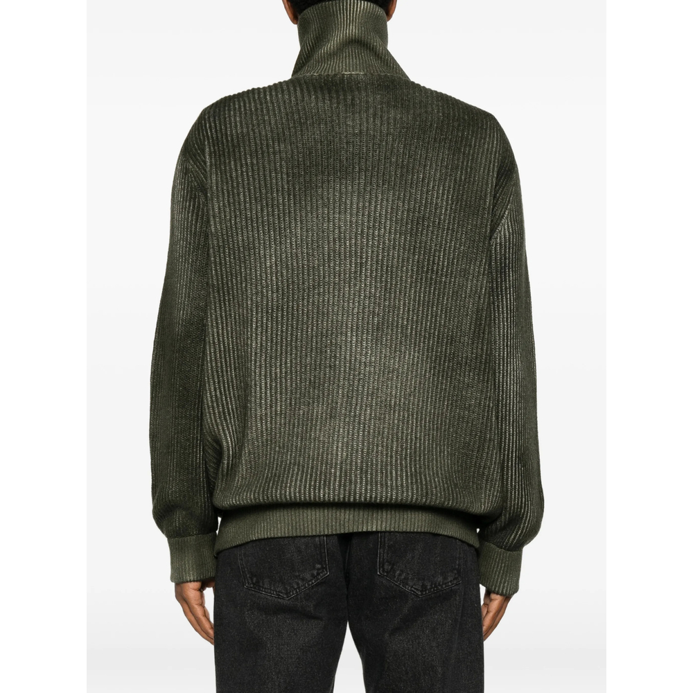 Ribbed-Knit Zip-Up Sweater