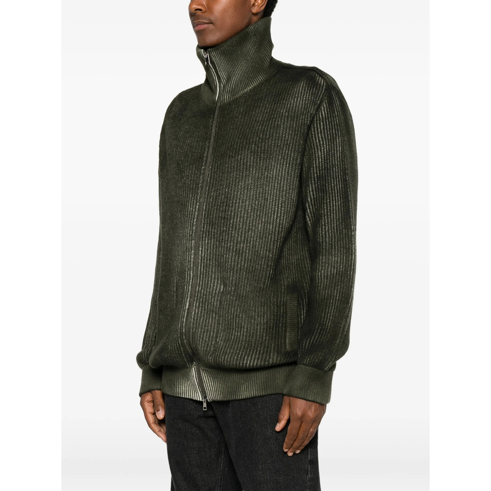 Ribbed-Knit Zip-Up Sweater