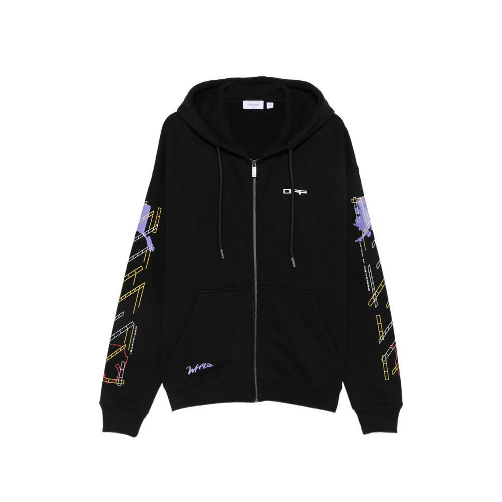 Off-white Arrows-print Zip-up Hoodie