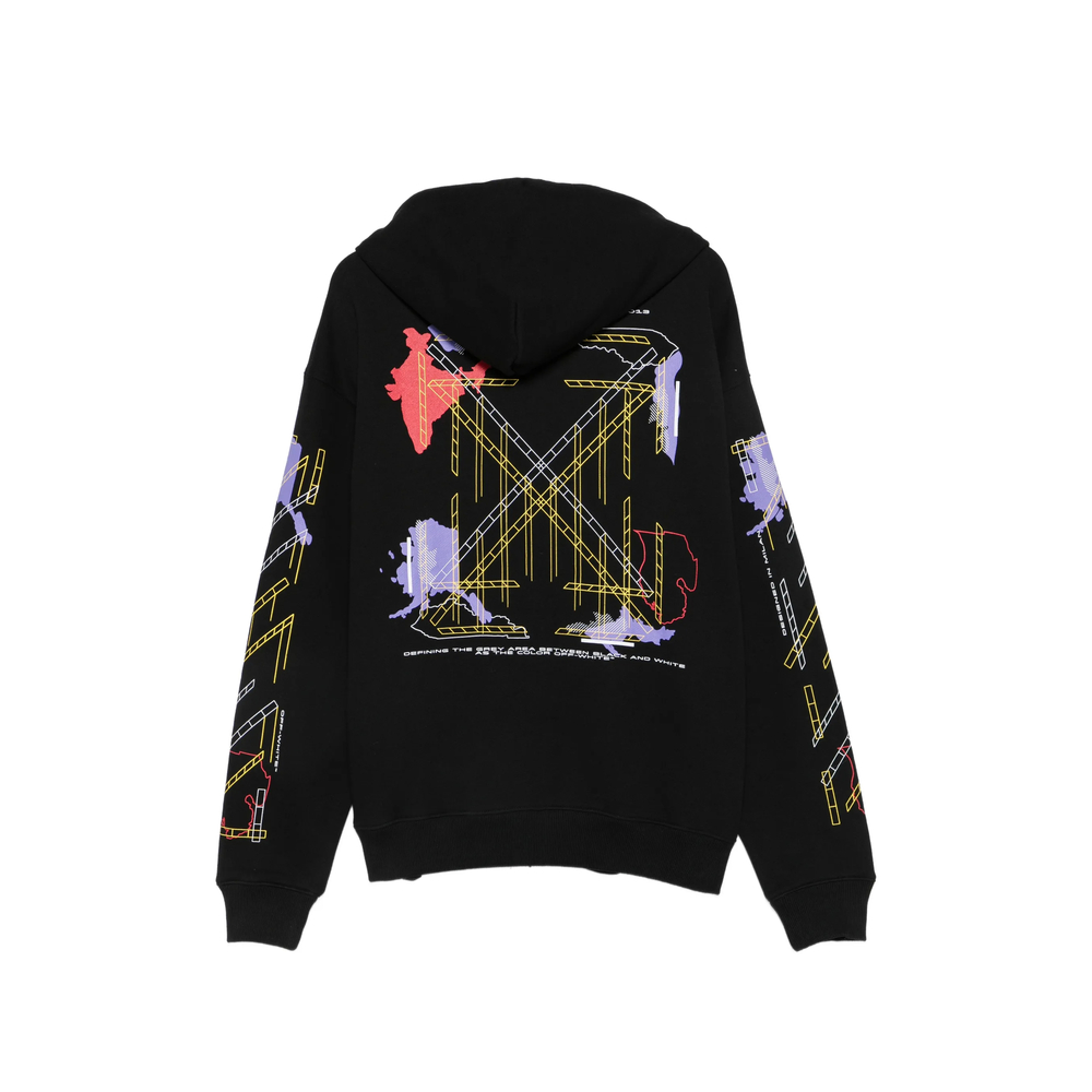 Off-White Arrows-Print Zip-Up Hoodie