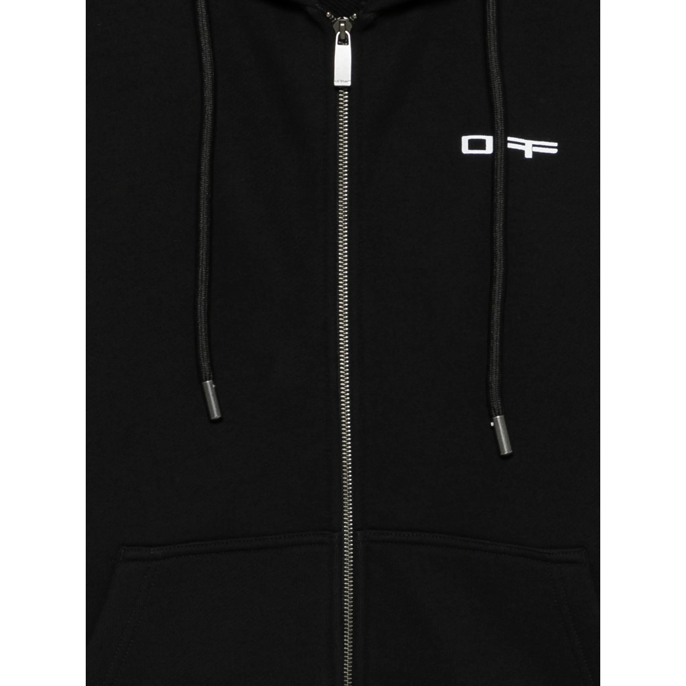 Off-White Arrows-Print Zip-Up Hoodie