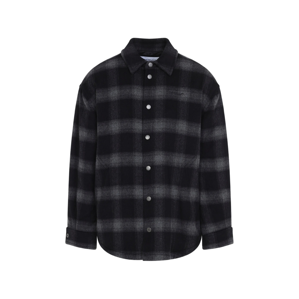 Off-white Check-pattern Wool Jacket