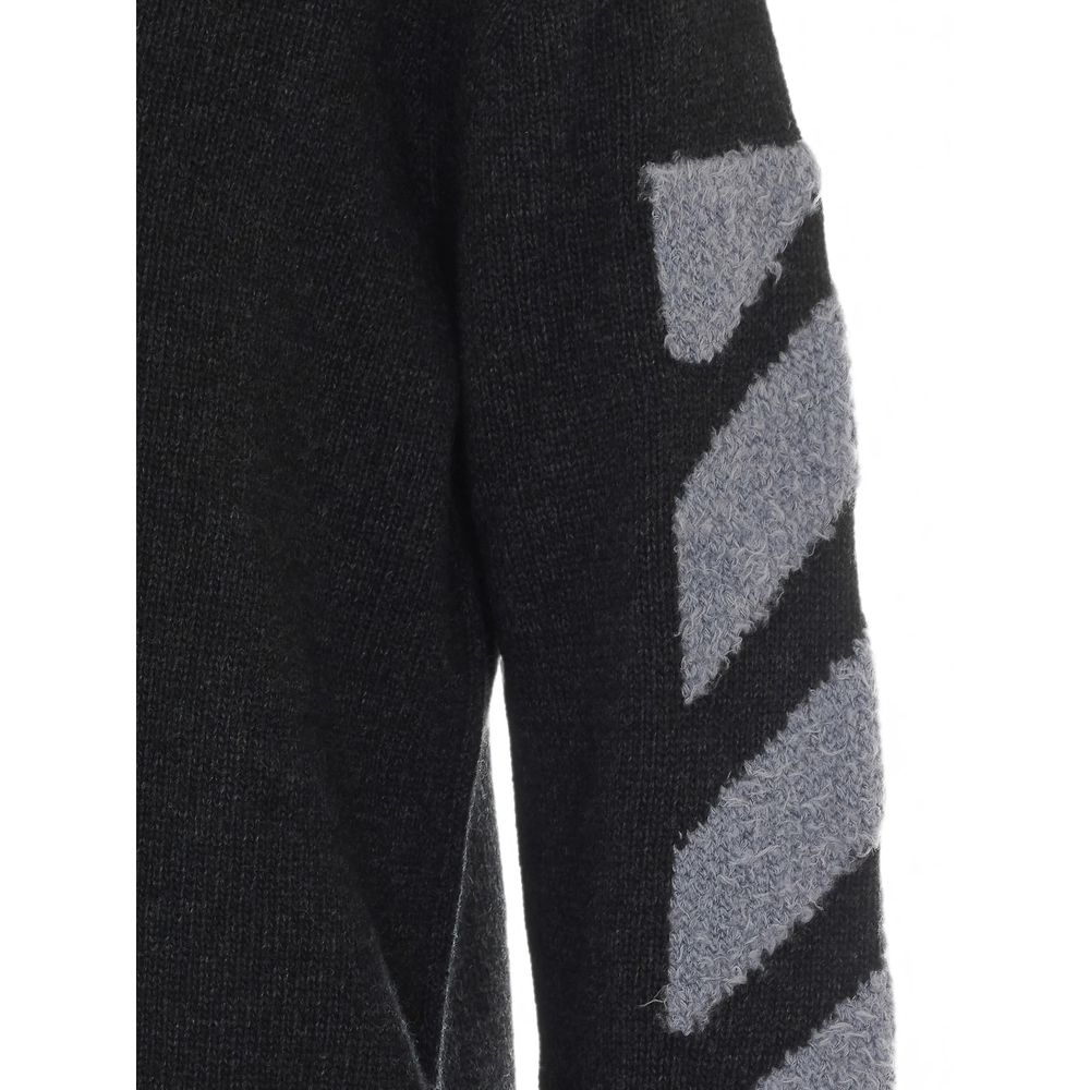 Off-White Diagonals Intarsia-Knit Sweater